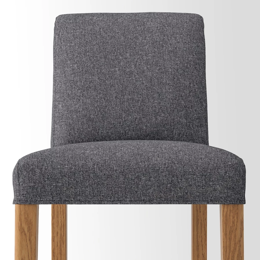 Барный стул со спинкой - BERGMUND IKEA/БЕРГМУНД ИКЕА, 97х45х48 см, серый (изображение №3)