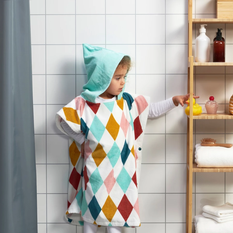 Детское банное полотенце - BUSENKEL IKEA/ БУСЕНКЕЛ ИКЕА, 55х70 см,  цветное (изображение №2)