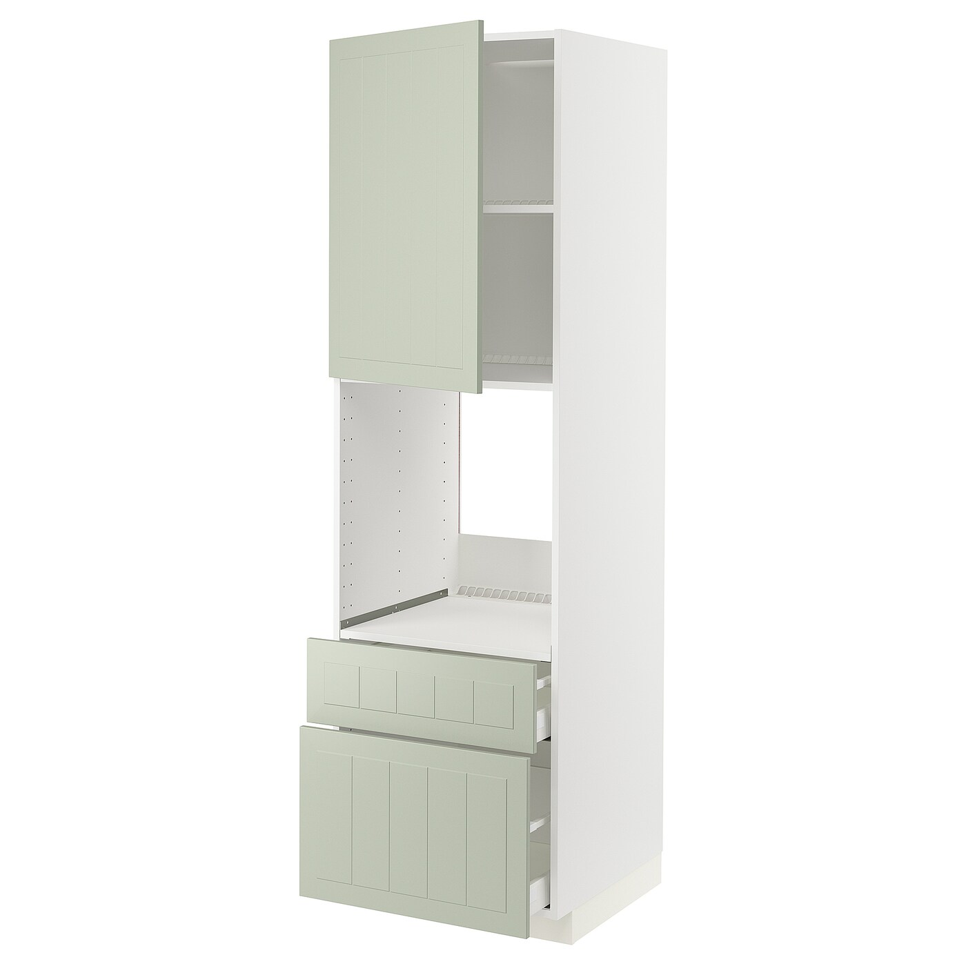Высокий шкаф с ящиками - IKEA METOD/MAXIMERA/МЕТОД/МАКСИМЕРА ИКЕА, 200х60х60 см, белый/зеленый