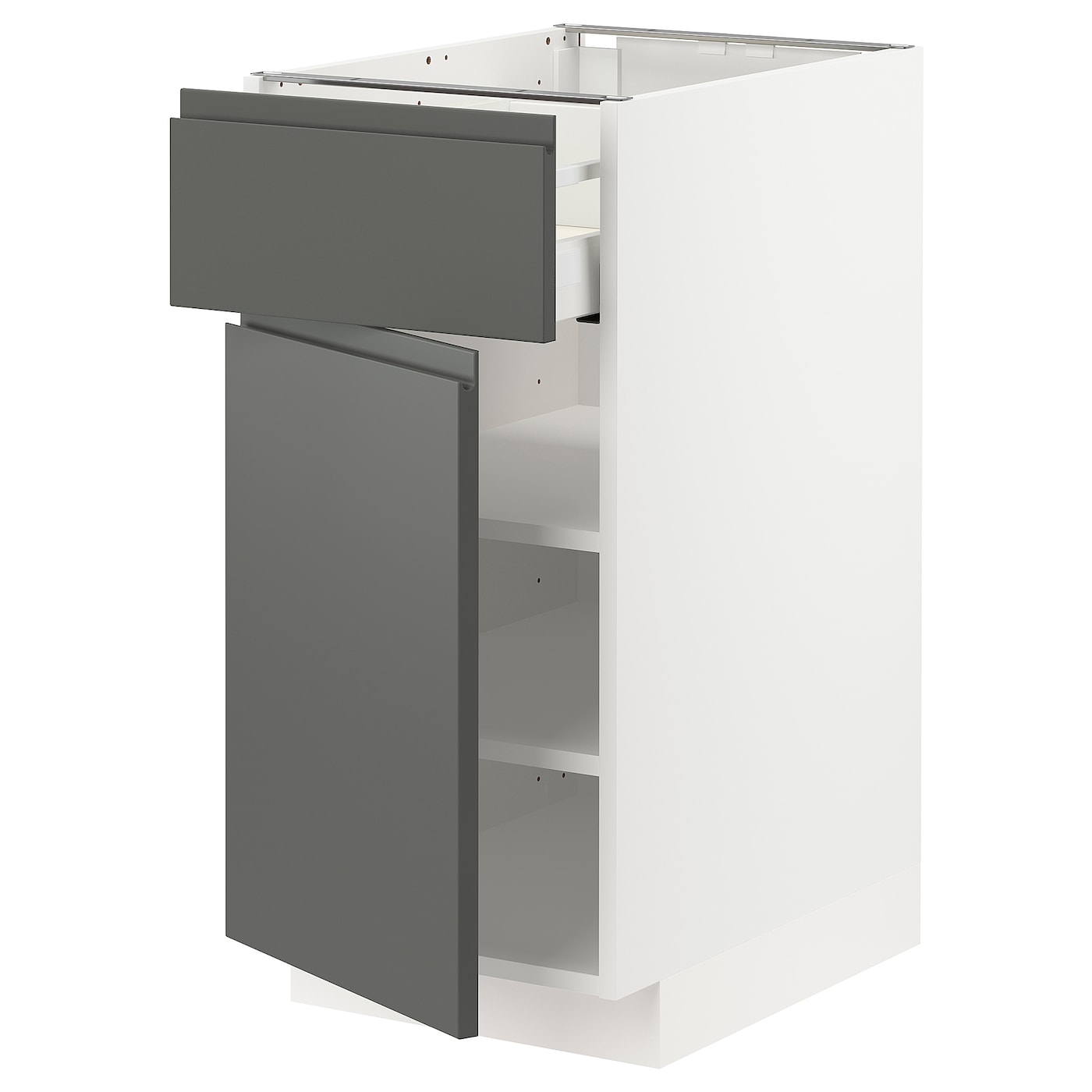 Напольный кухонный шкаф - IKEA METOD MAXIMERA, 88x62x40см, белый/серый, МЕТОД МАКСИМЕРА ИКЕА