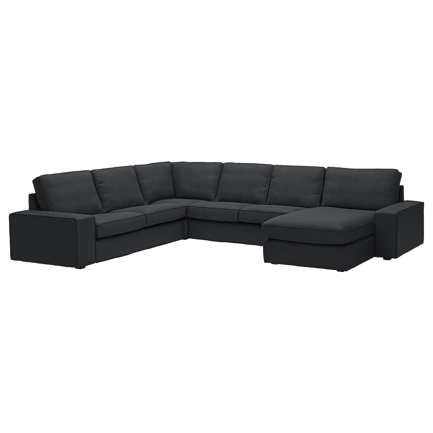 4-местный угловой диван и кушетка - IKEA KIVIK, 83x95x257/347см, черный, КИВИК ИКЕА
