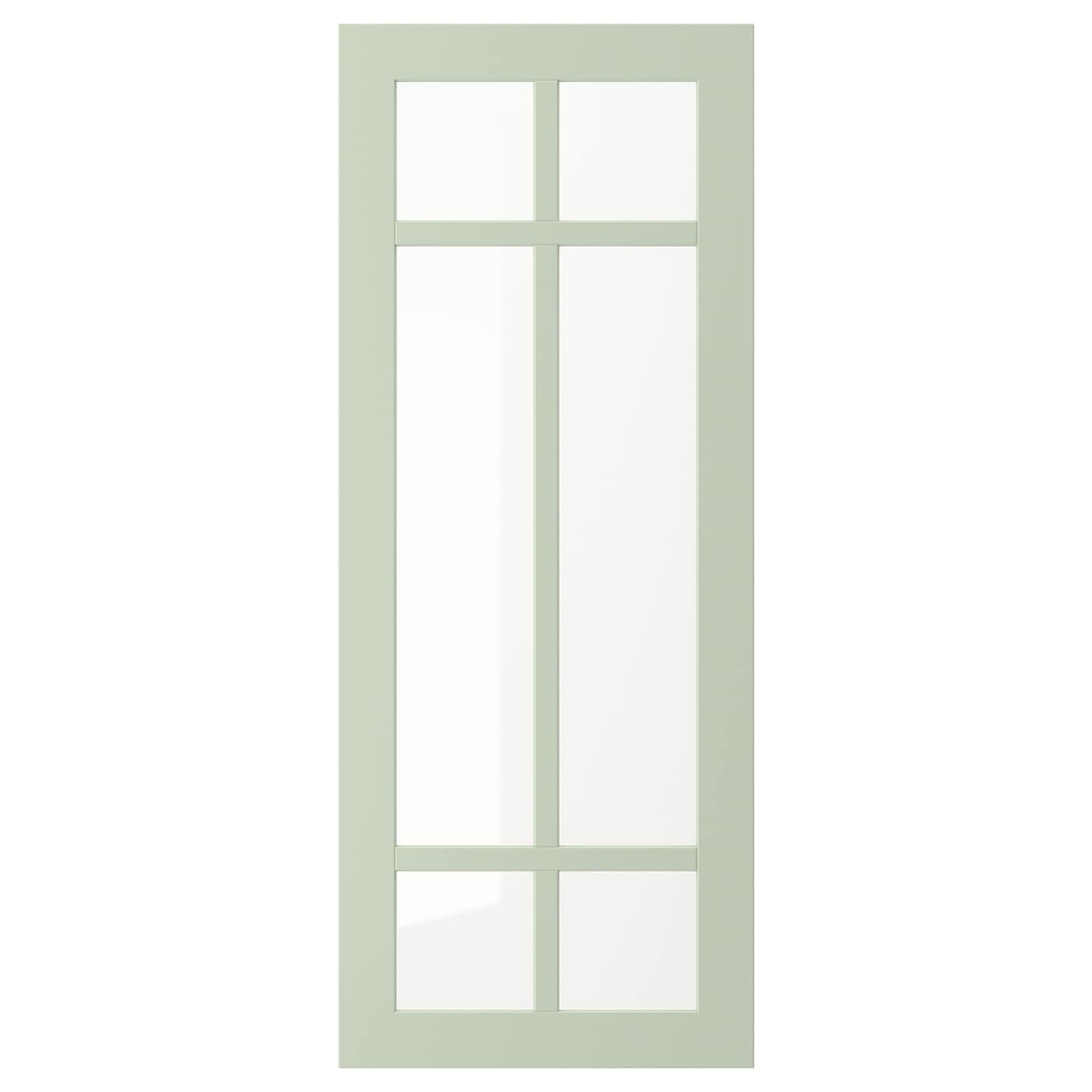 Дверца со стеклом - IKEA STENSUND, 100х40 см, светло-зеленый, СТЕНСУНД ИКЕА