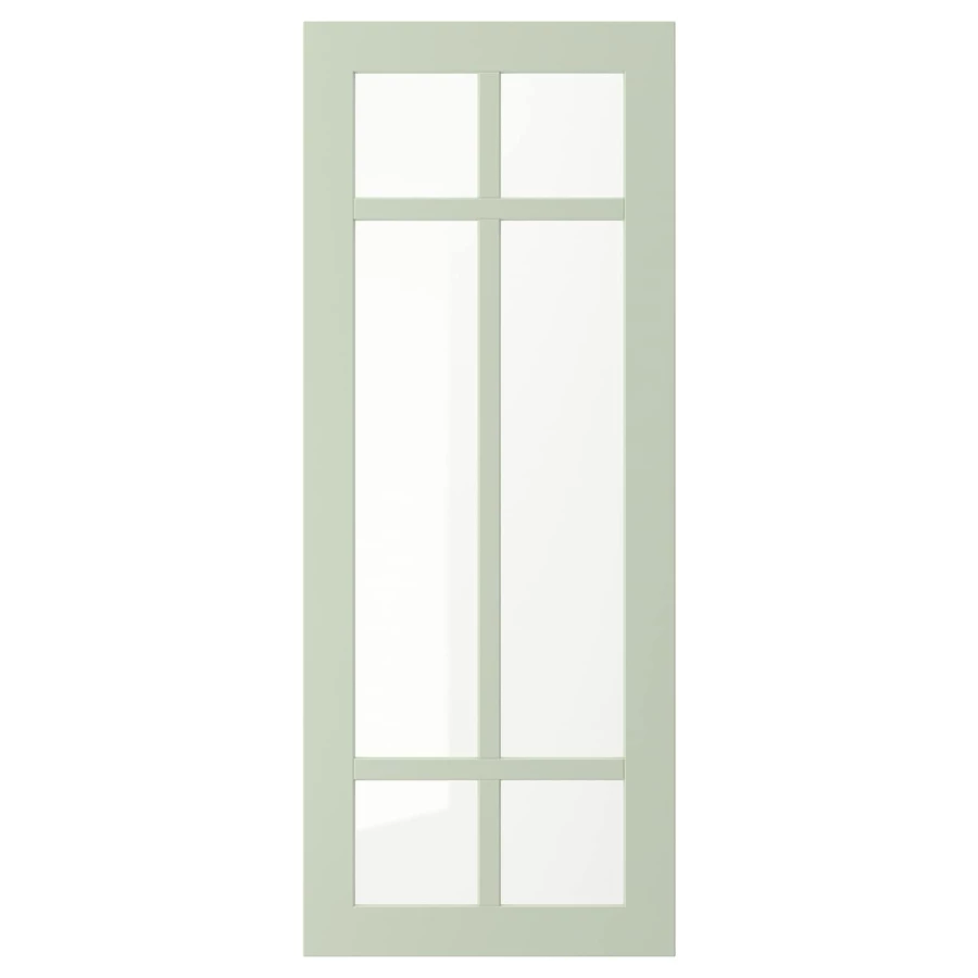 Дверца со стеклом - IKEA STENSUND, 100х40 см, светло-зеленый, СТЕНСУНД ИКЕА (изображение №1)