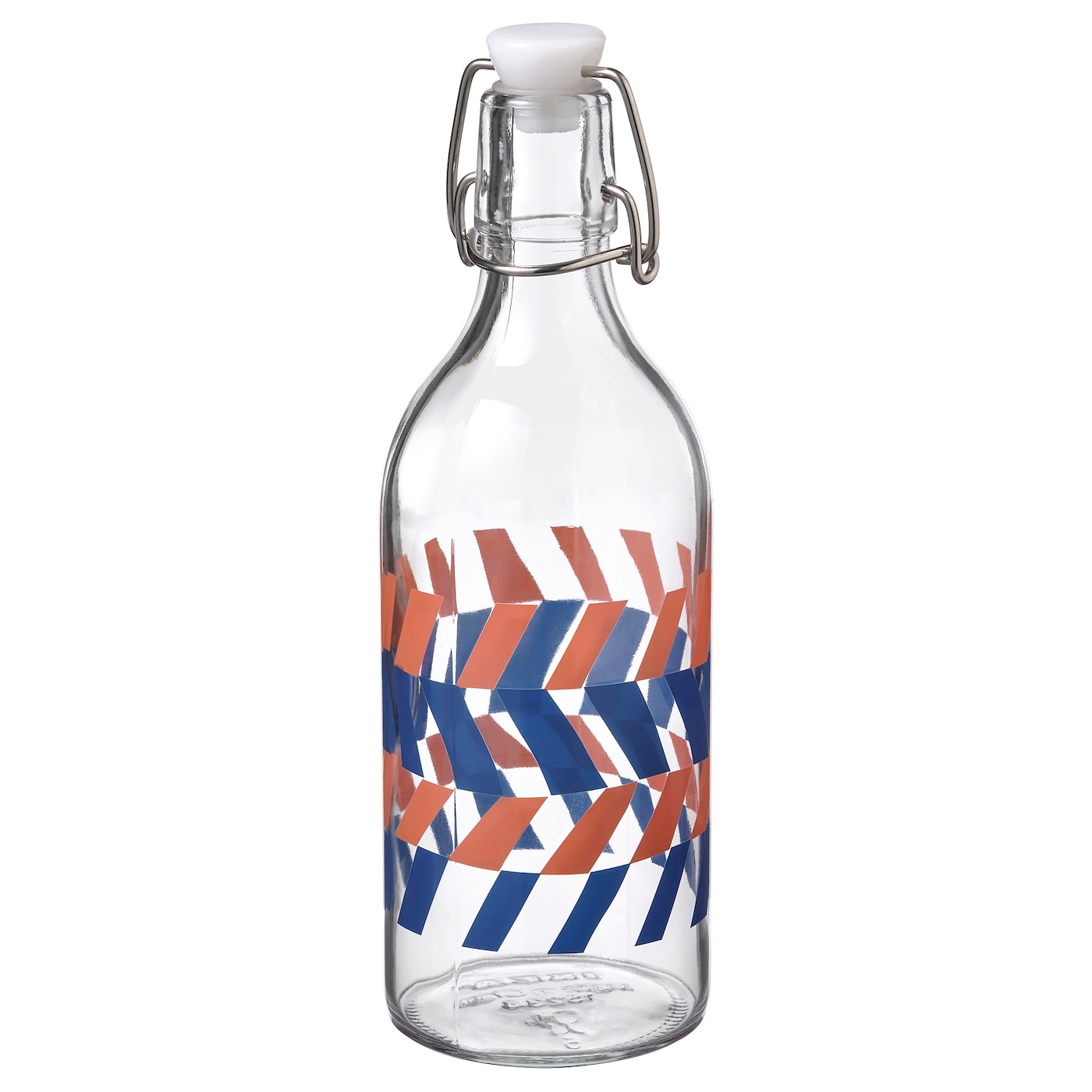 Бутылка с крышкой - IKEA KORKEN, 0.5 л, стекло/синий/оранжевый, КОРКЕН ИКЕА