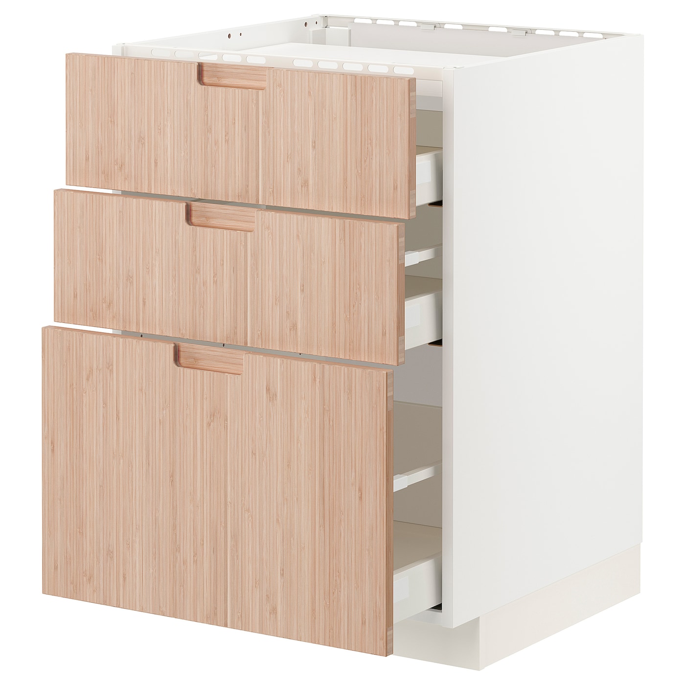 Напольный кухонный шкаф  - IKEA METOD MAXIMERA, 88x61,6x60см, белый/светло-коричневый, МЕТОД МАКСИМЕРА ИКЕА