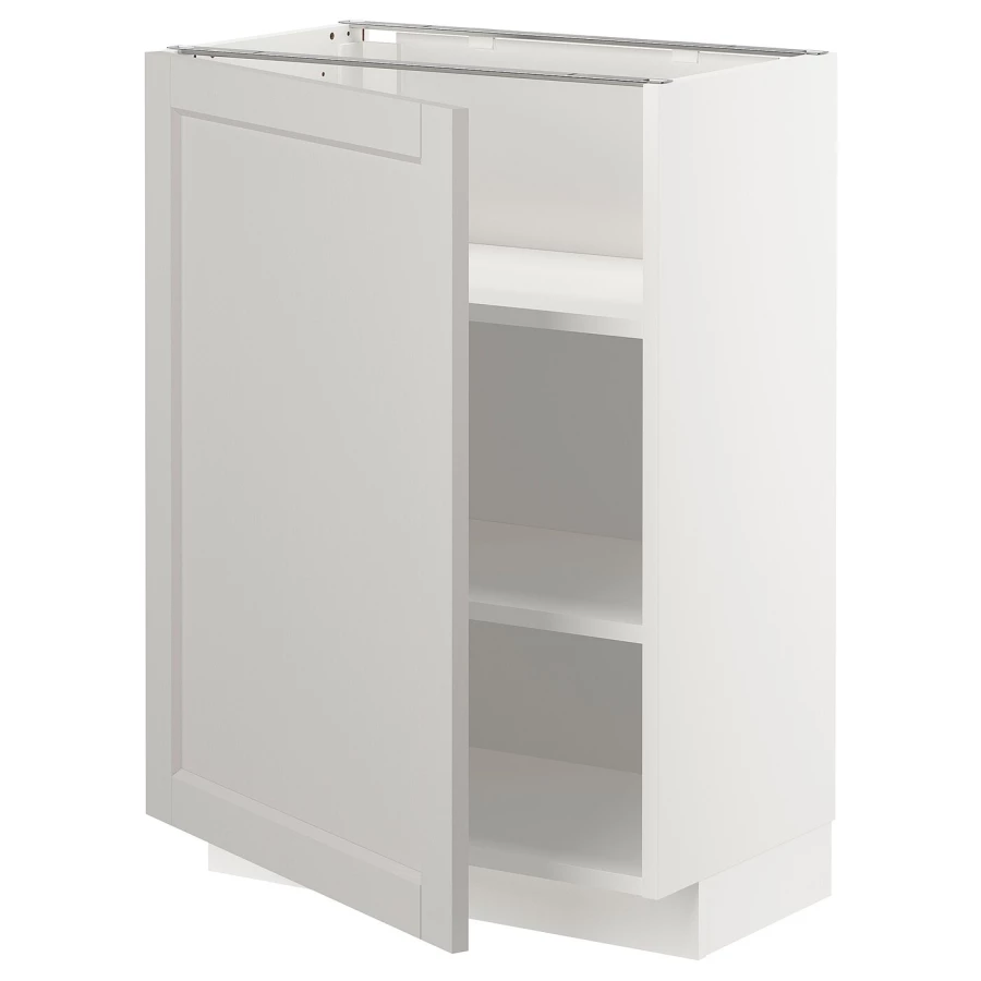Напольный шкаф - IKEA METOD, 88x39,5x60см, белый/светло-серый, МЕТОД ИКЕА (изображение №1)