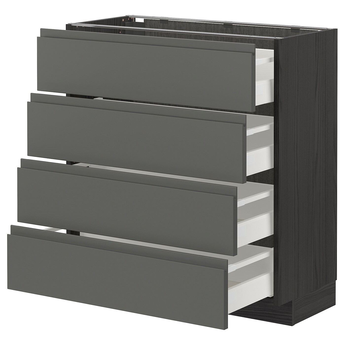 Напольный кухонный шкаф  - IKEA METOD MAXIMERA, 88x39x80см, темно-серый/серый, МЕТОД МАКСИМЕРА ИКЕА