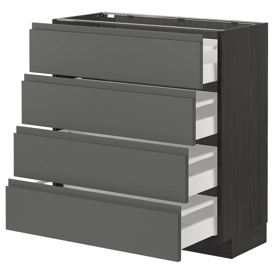 Напольный кухонный шкаф  - IKEA METOD MAXIMERA, 88x39x80см, темно-серый/серый, МЕТОД МАКСИМЕРА ИКЕА (изображение №1)