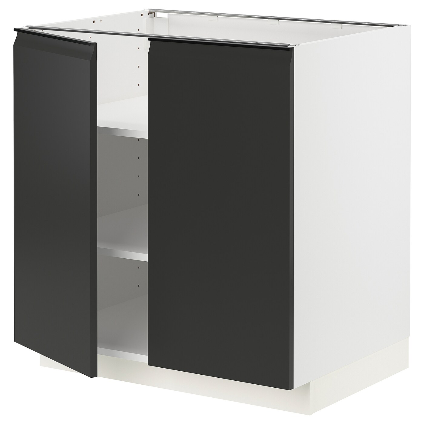 Напольный кухонный шкаф  - IKEA METOD, 88x62x80см, белый/черный, МЕТОД ИКЕА