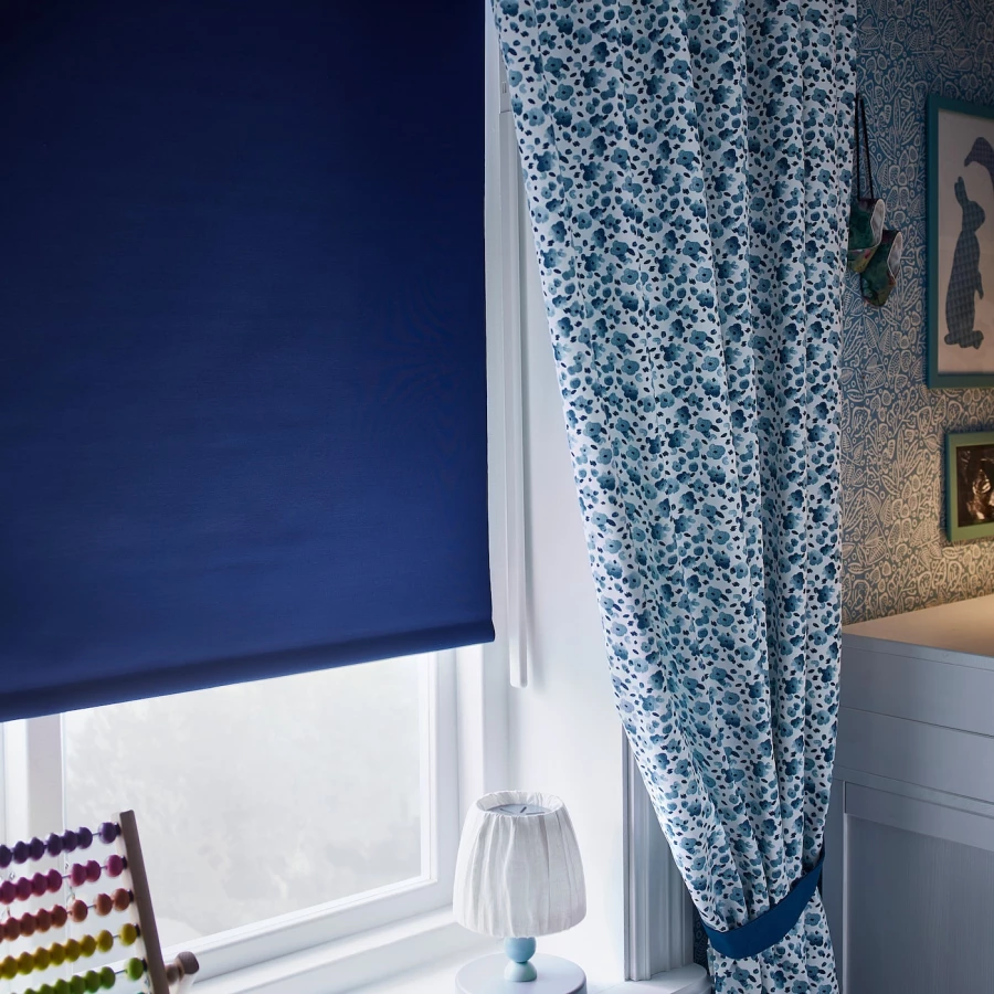 Рулонная штора - IKEA FRIDANS, 195х140 см, синий, ФРИДАНС ИКЕА (изображение №6)
