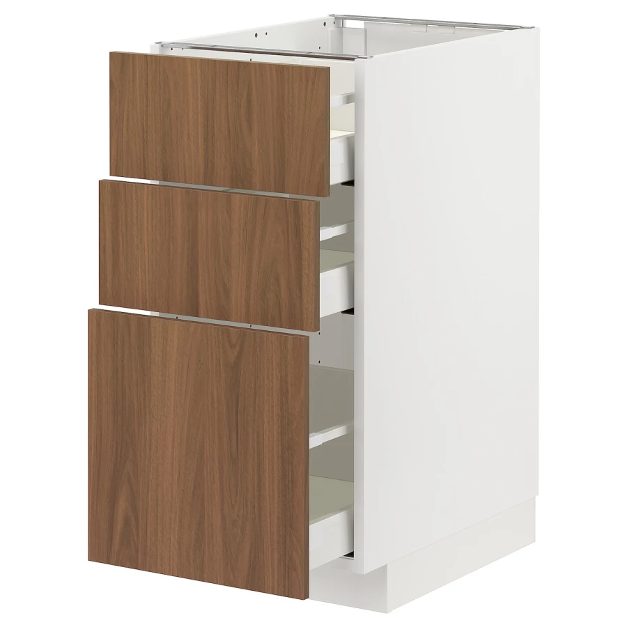 Напольный шкаф - METOD / MAXIMERA IKEA/ МЕТОД/ МАКСИМЕРА ИКЕА,  60х40 см, белый/коричневый (изображение №1)