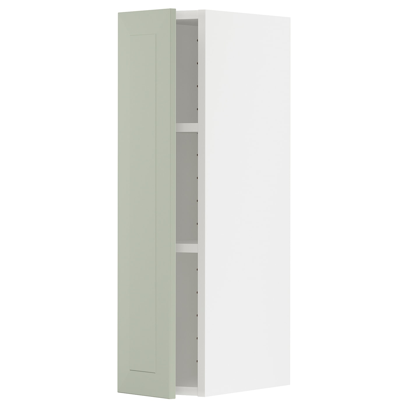 Навесной шкаф с полкой - METOD IKEA/ МЕТОД ИКЕА, 80х20 см, белый/зеленый