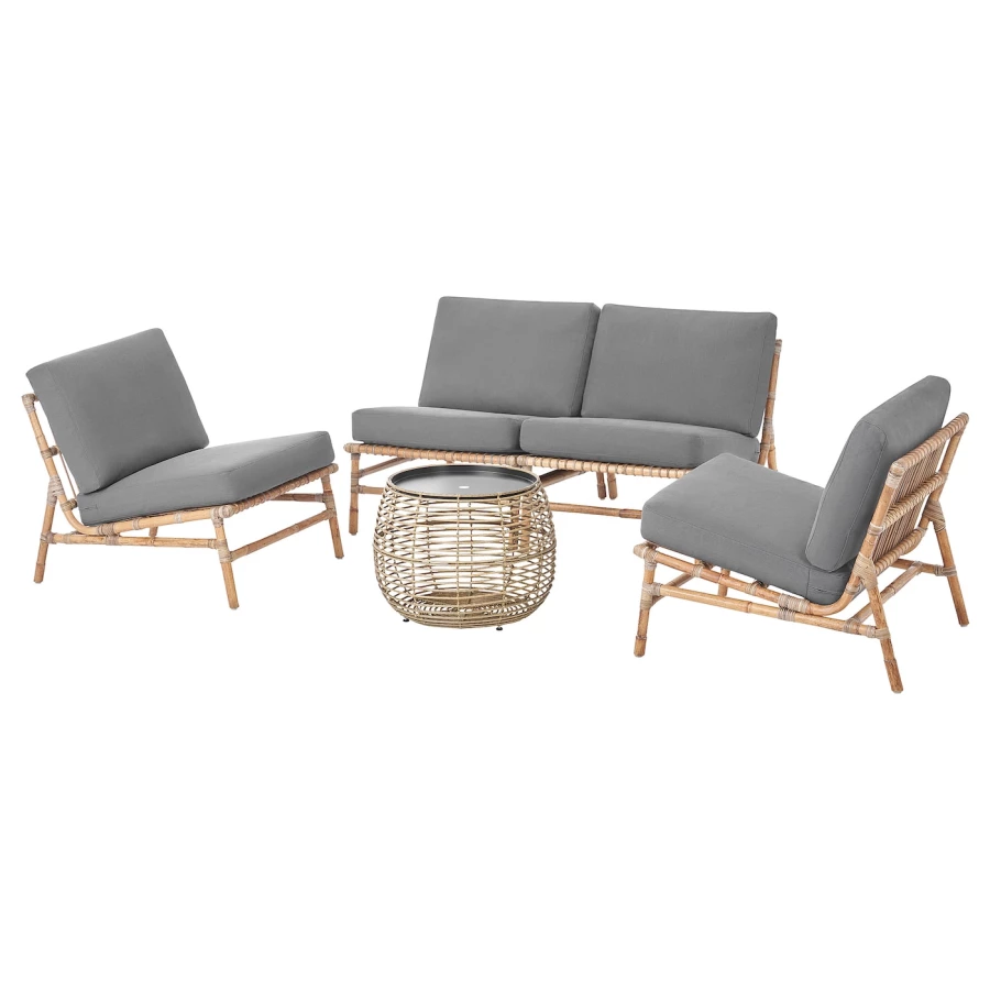 Комплект мебели для сада  - TVARÖ / FRÖSÖN/TVARО / FRОSОN  IKEA/  ТЭРНО/ФРЕСЕН  ИКЕА,  76х65 см, серый (изображение №1)