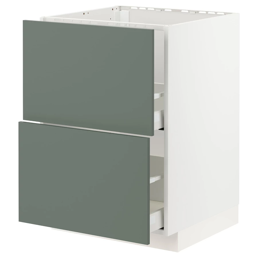 Напольный кухонный шкаф  - IKEA METOD MAXIMERA, 88x62x60см, белый/серо-зеленый, МЕТОД МАКСИМЕРА ИКЕА (изображение №1)