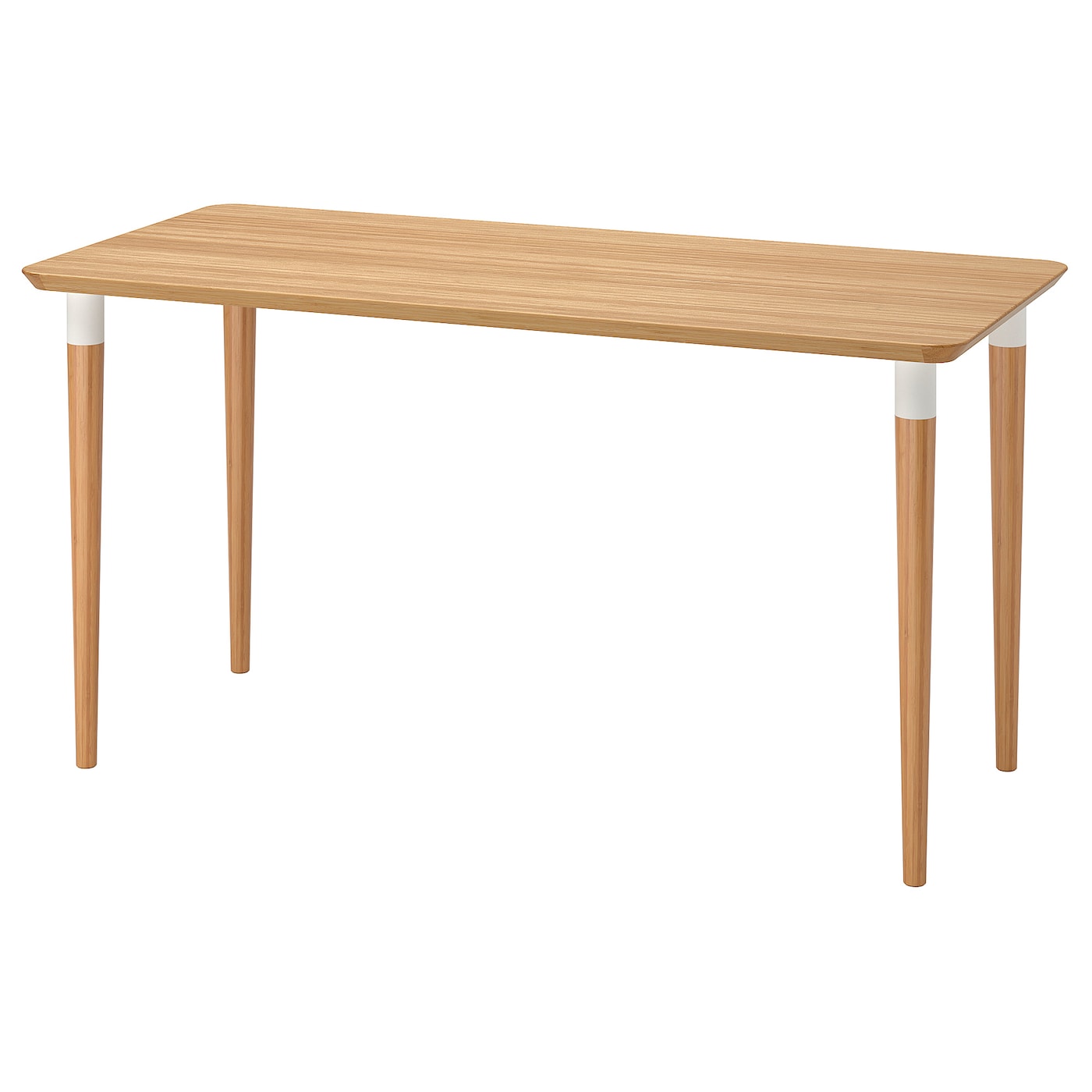 Письменный стол - IKEA ANFALLARE/HILVER, 140х65 см, бамбук/белый, АНФАЛЛАРЕ/ХИЛВЕР ИКЕА