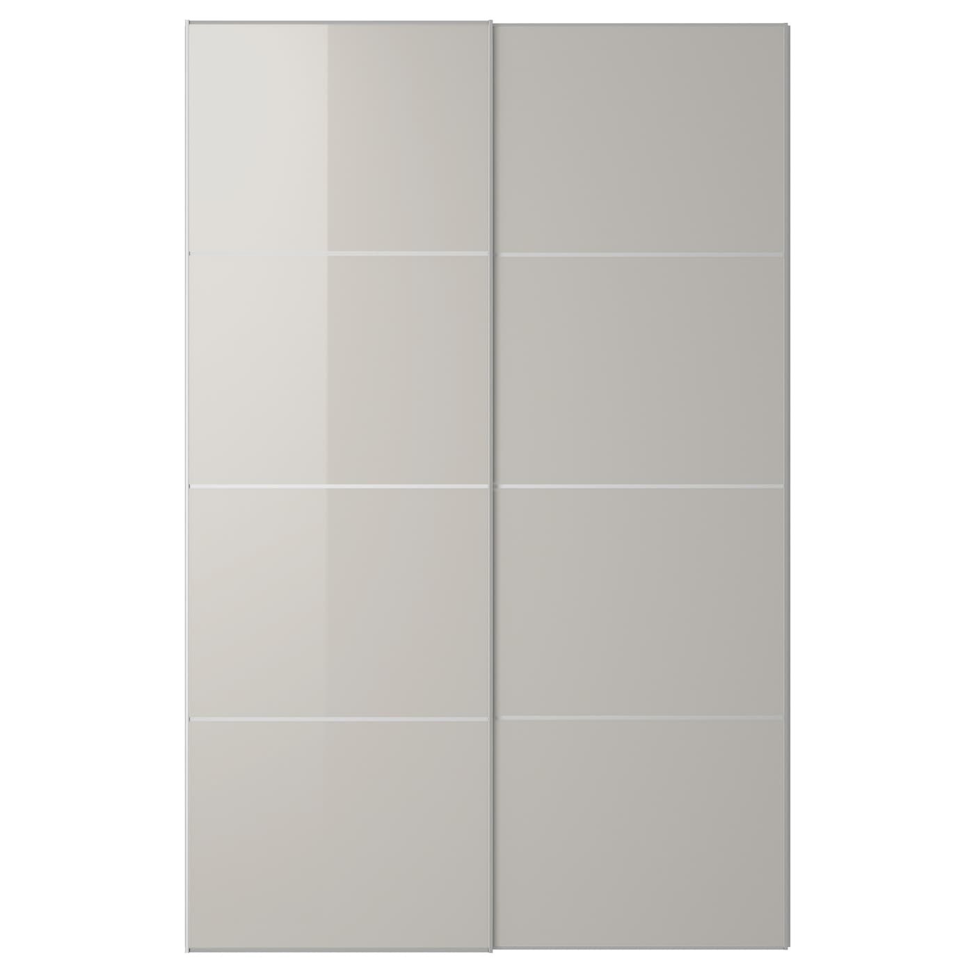 Пара раздвижных дверных рам - IKEA HOKKSUND /ХОККСУНД ИКЕА, 150х236 см, серый