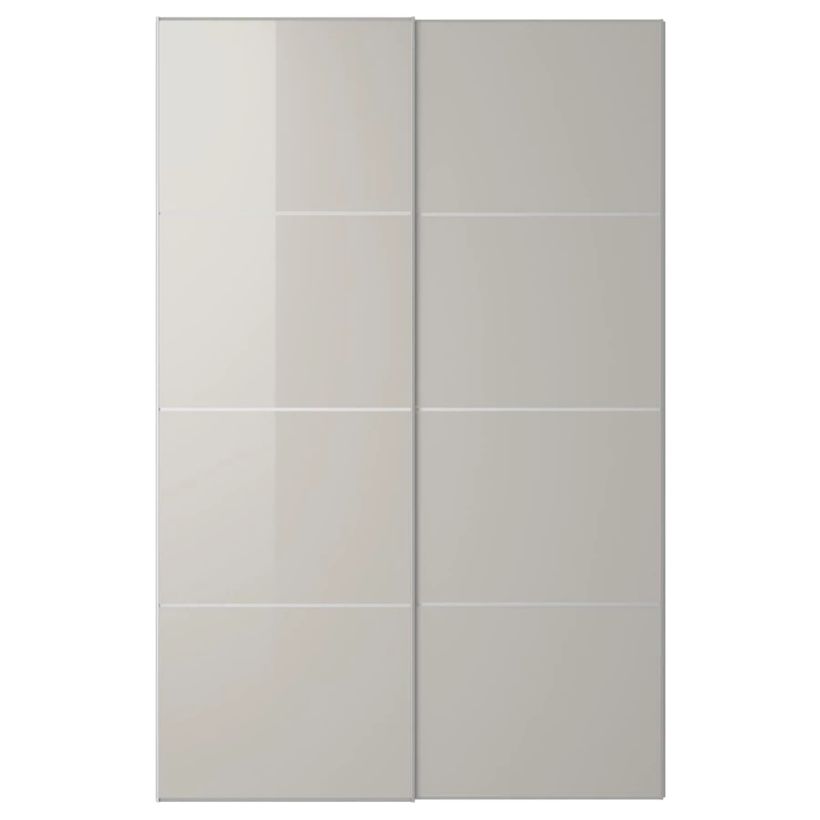Пара раздвижных дверных рам - IKEA HOKKSUND /ХОККСУНД ИКЕА, 150х236 см, серый (изображение №1)