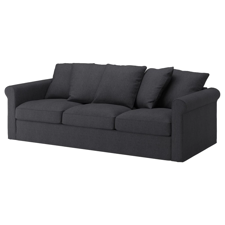 3-местный диван - IKEA GRÖNLID/GRONLID, 98x247см, черный, ГРЕНЛИД ИКЕА (изображение №1)