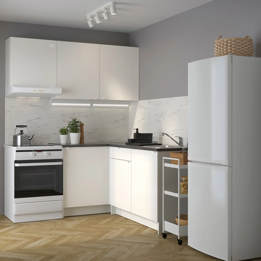 Угловая кухня -  KNOXHULT IKEA/ КНОКСХУЛЬТ ИКЕА, 220х183 см, белый (изображение №2)
