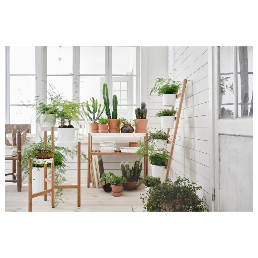 Подставка для растений - IKEA SATSUMAS, 78 см, бамбук/белый, САТСУМАС ИКЕА (изображение №2)
