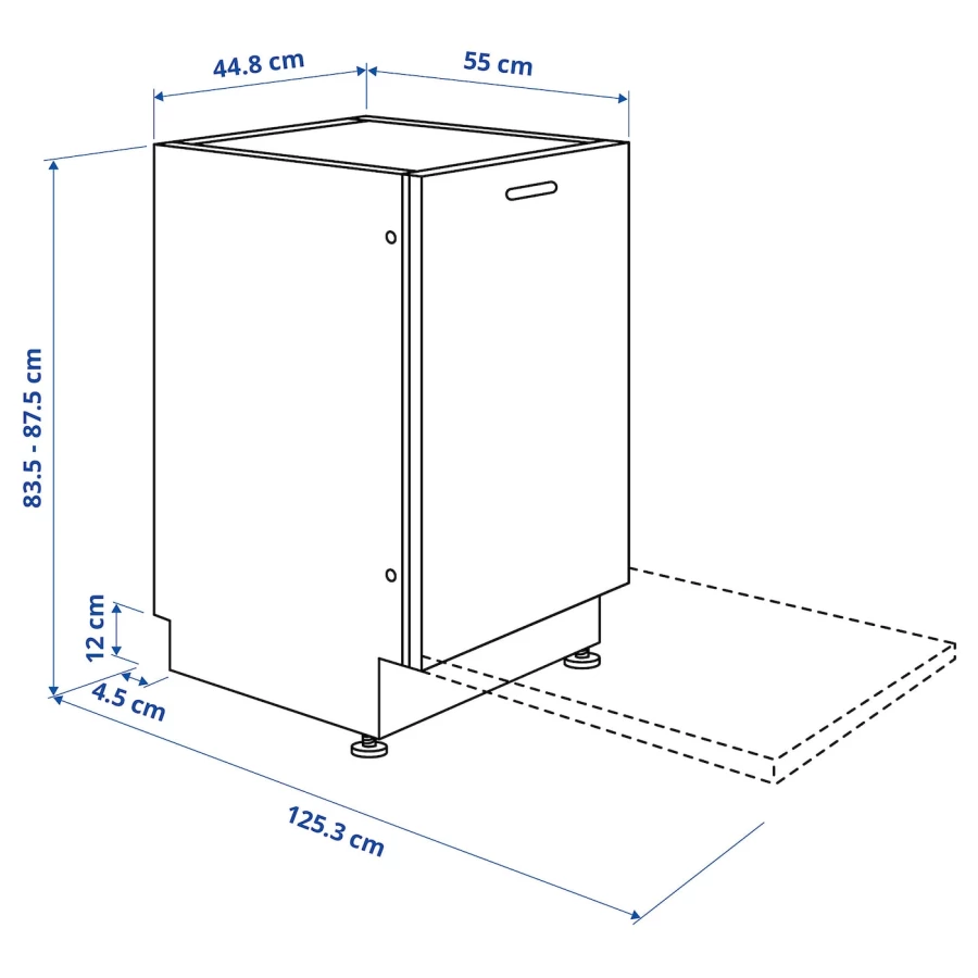 Встраиваемая посудомоечная машина - IKEA FRÖSLUNDA / FROSLUNDA IKEA/ ФРЁСЛУНДА ИКЕА, 82х55x45 см, белый (изображение №3)