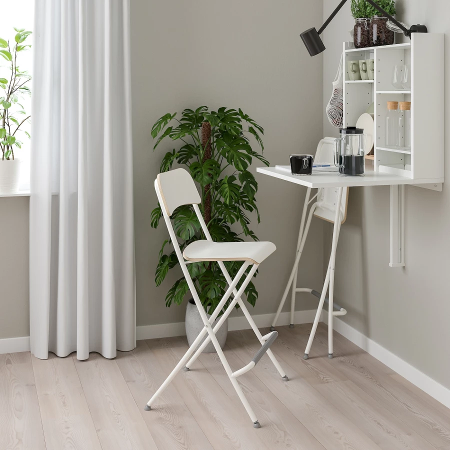 Стол подвесной откидной - IKEA NORBERG, 60х64х75 см, белый, НОРБЕРГ ИКЕА (изображение №11)