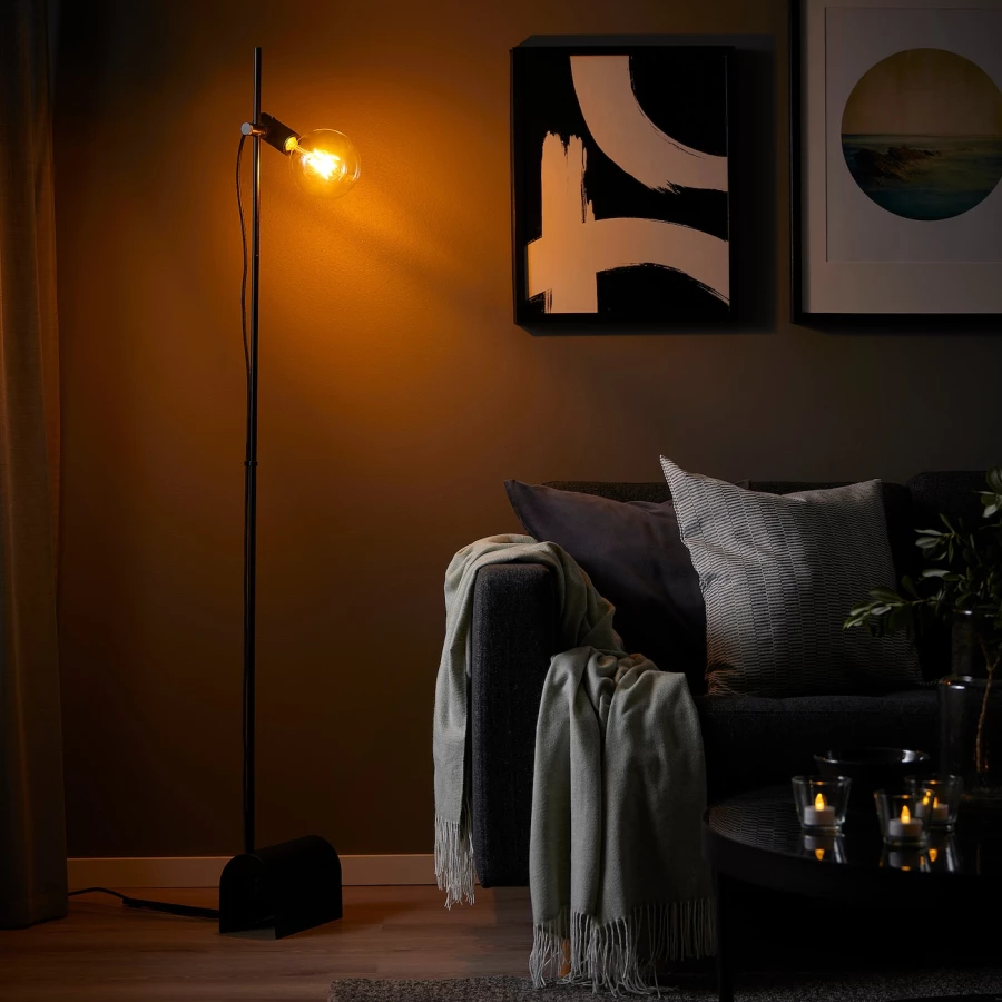Напольные светильники - HÅRSLINGA / LUNNOM /HАRSLINGA  IKEA/ ХАРСЛИНГА/ ЛУННОМ ИКЕА, черный (изображение №3)