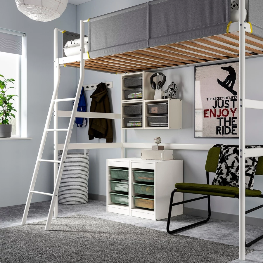 Стеллаж - IKEA TROFAST, 34х44х55 см, белый/серо-зеленый, ТРУФАСТ ИКЕА (изображение №3)