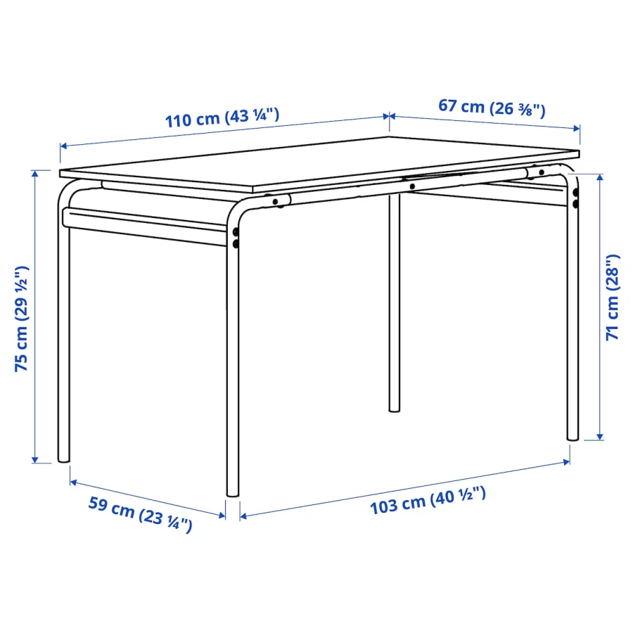 Набор кухонных столов - GRÅSALA/ÖSTANÖ IKEA/ОСТАНО/ГРОСАЛА /ИКЕА, 110 см, белый/оранжевый (изображение №6)