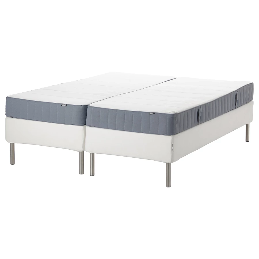 Континентальная кровать - IKEA ESPEVÄR/ESPEVAR/VESTMARKA, 200х180 см, жесткий матрас, белый, ЭСПЕВАР/ВЕСТМАРКА ИКЕА (изображение №1)
