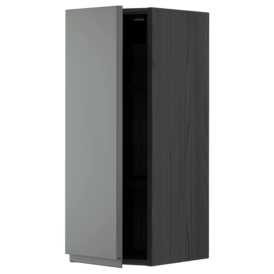 Навесной шкаф с полкой - METOD IKEA/ МЕТОД ИКЕА, 80х30 см, черный/темно-серый (изображение №1)