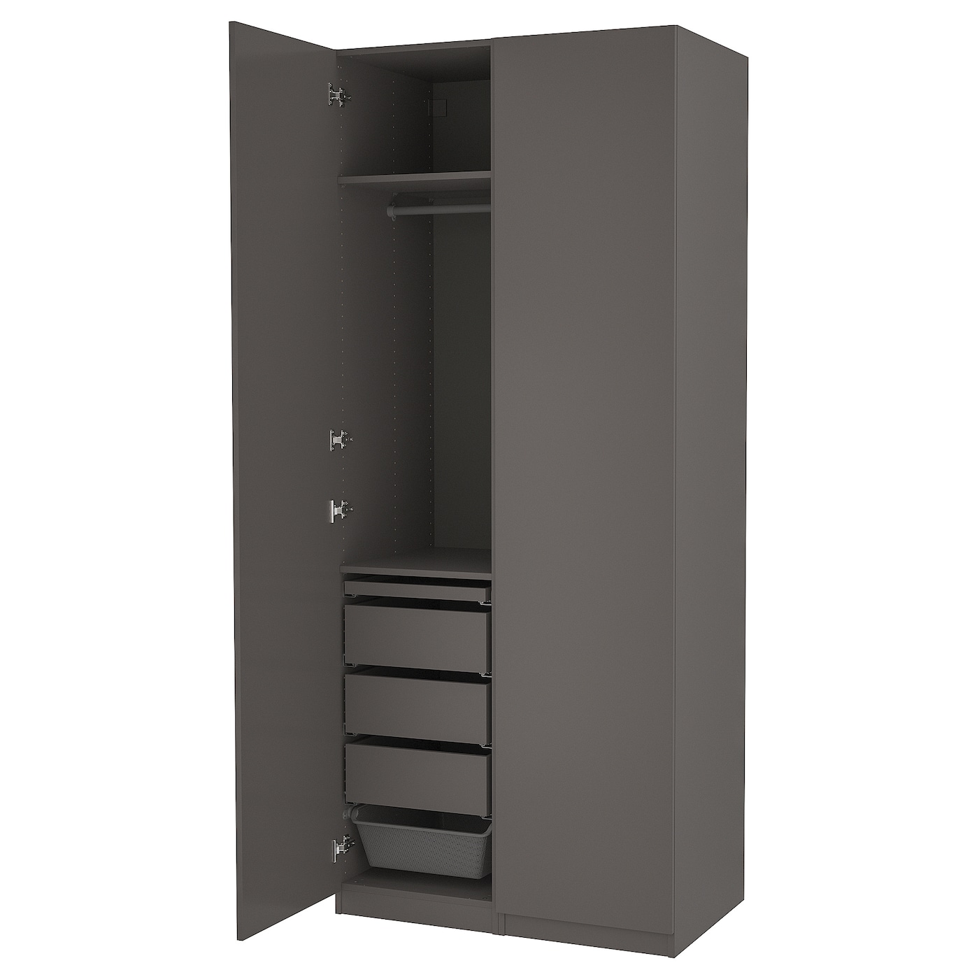Платяной шкаф - IKEA PAX/FORSAND/ПАКС/ФОРСАНД ИКЕА,  100x60x236 см, темно-серый