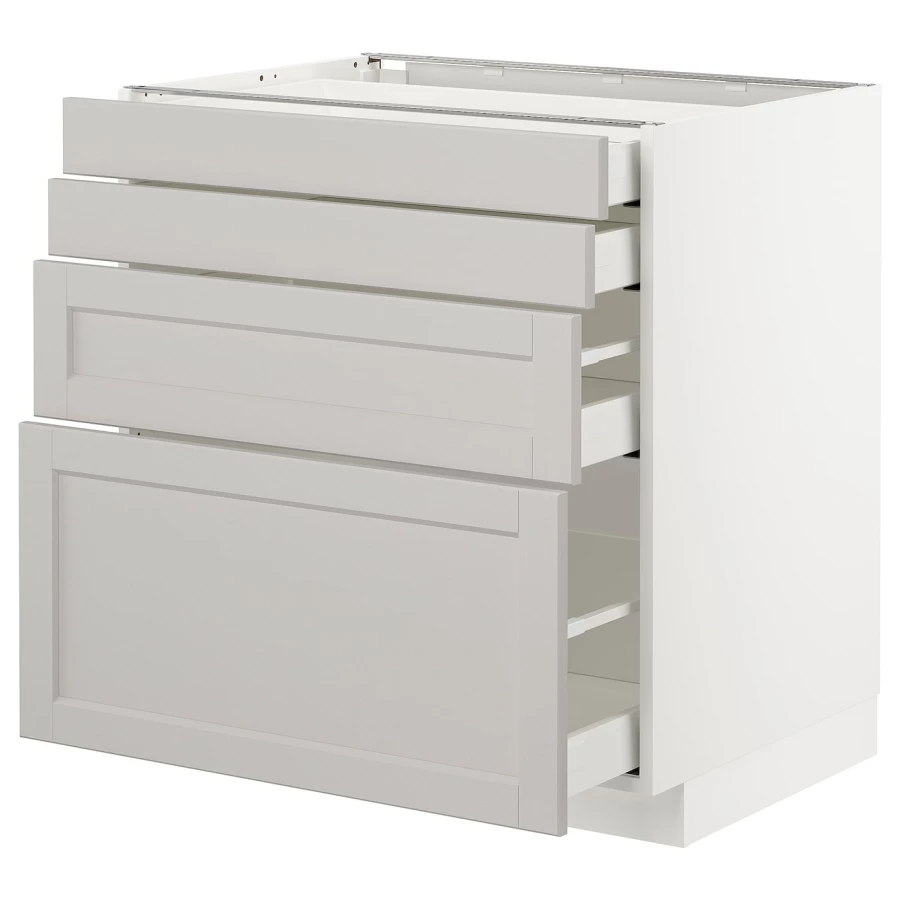 Напольный кухонный шкаф  - IKEA METOD MAXIMERA, 88x62x80см, белый/темно-бежевый, МЕТОД МАКСИМЕРА ИКЕА (изображение №1)