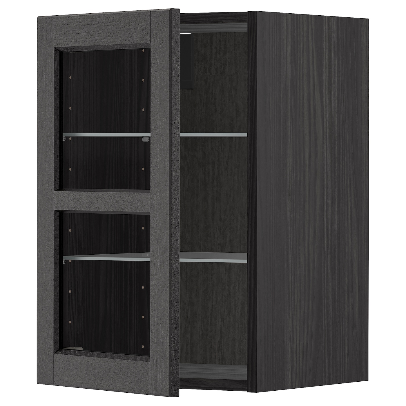 Шкаф со стеклянными дверцами  - METOD  IKEA/  МЕТОД ИКЕА, 60х40 см, черный
