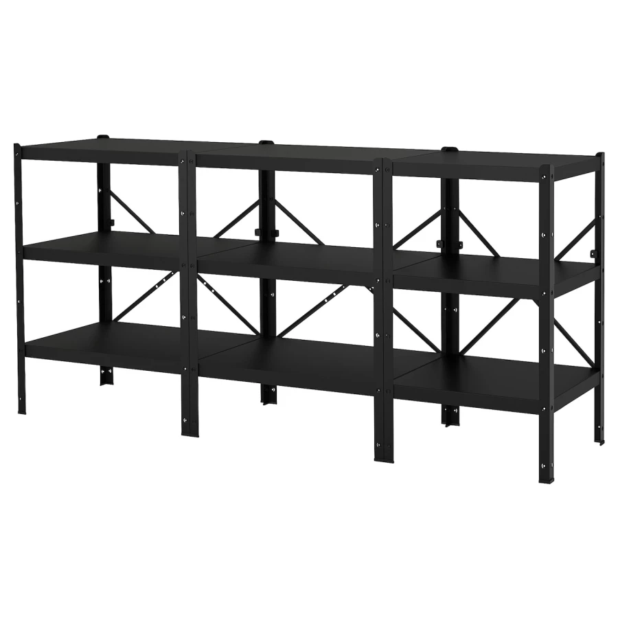 Стеллаж - IKEA BROR, 234х55х110 см, черный, БРУР ИКЕА (изображение №1)