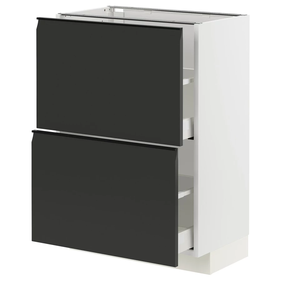 Напольный кухонный шкаф  - IKEA METOD MAXIMERA, 88x39x60см, белыйчерный, МЕТОД МАКСИМЕРА ИКЕА (изображение №1)