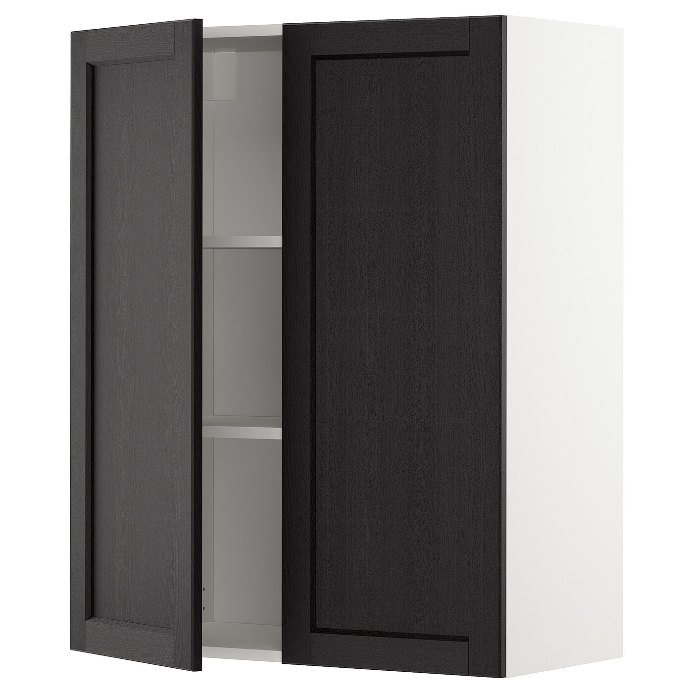 Навесной шкаф с полкой - METOD IKEA/ МЕТОД ИКЕА, 100х80 см,  белый/черный