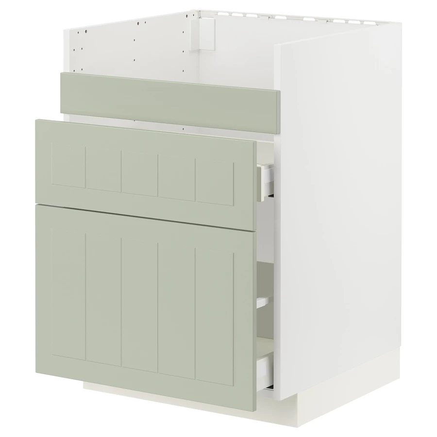 Шкаф под раковину /3 шт/2 шт - METOD / HAVSEN/MAXIMERA  IKEA/ МЕТОД/ХАВСЕН/МАКСИМЕРА ИКЕА, 88х60 см,  белый/зеленый (изображение №1)