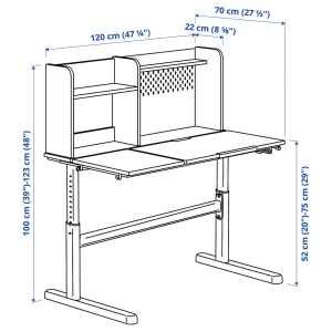 Второе фото. Письменный стол - IKEA BERGLÄRKA/BERGLARKA/БЕРГЛАРКА ИКЕА, белый
