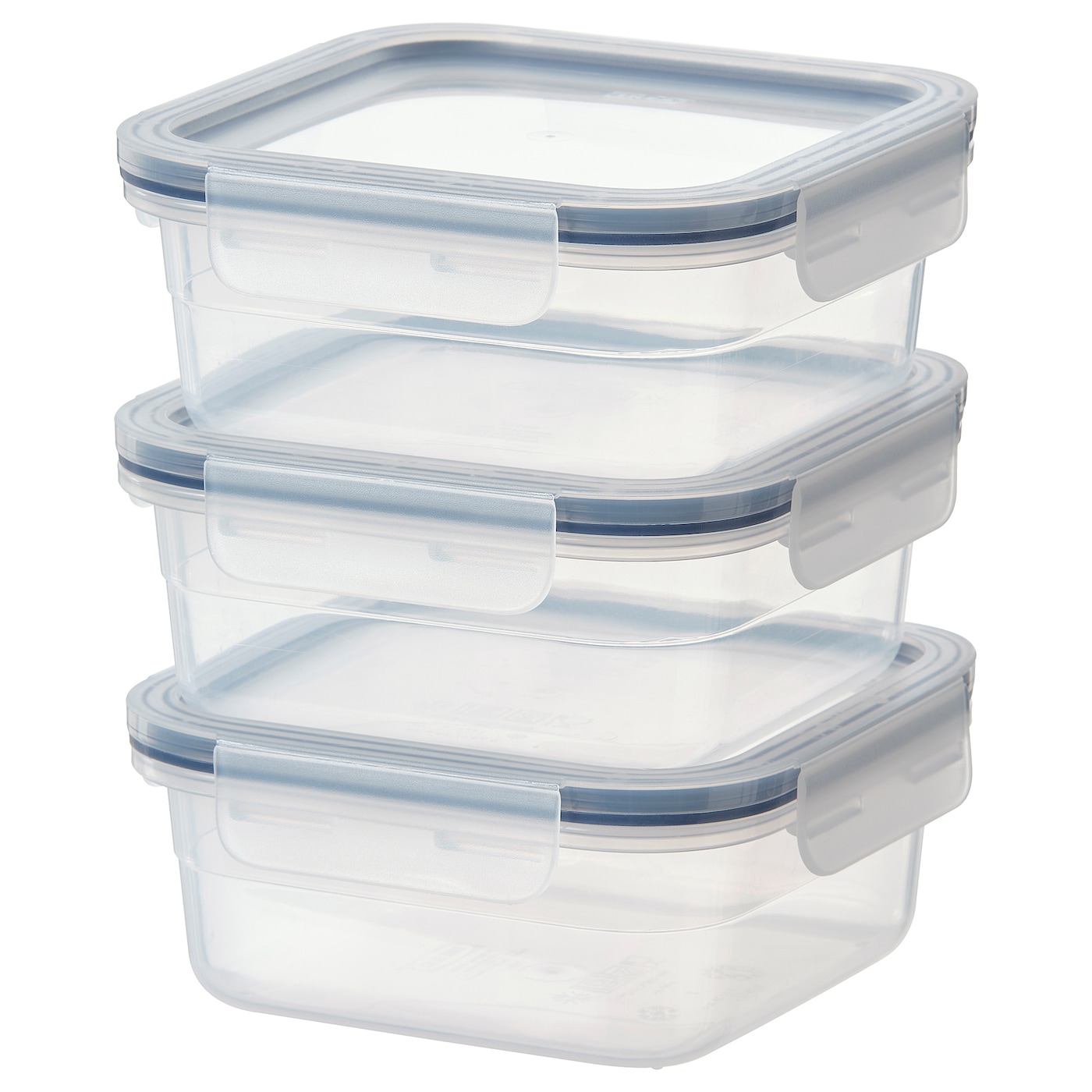 Набор контейнеров для продуктов с крышкой, 3 шт. - IKEA 365+, 15х7х15 см, пластик, ИКЕА 365+