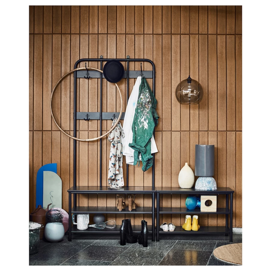 Вешалка для одежды - PINNIG IKEA/ ПИННИГ ИКЕА,  193х90 см, черный (изображение №7)