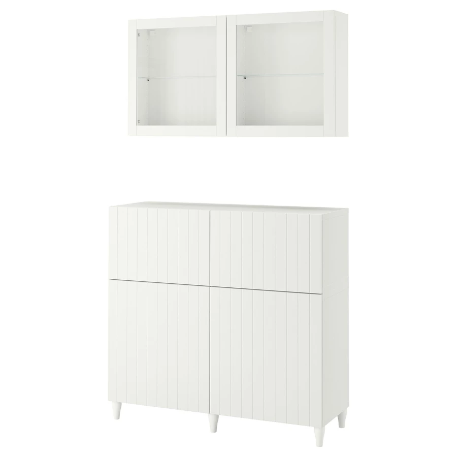 Комбинация для хранения - IKEA BESTÅ/BESTA/БЕСТА/БЕСТО ИКЕА, 120x42x213 см, белый, (изображение №1)