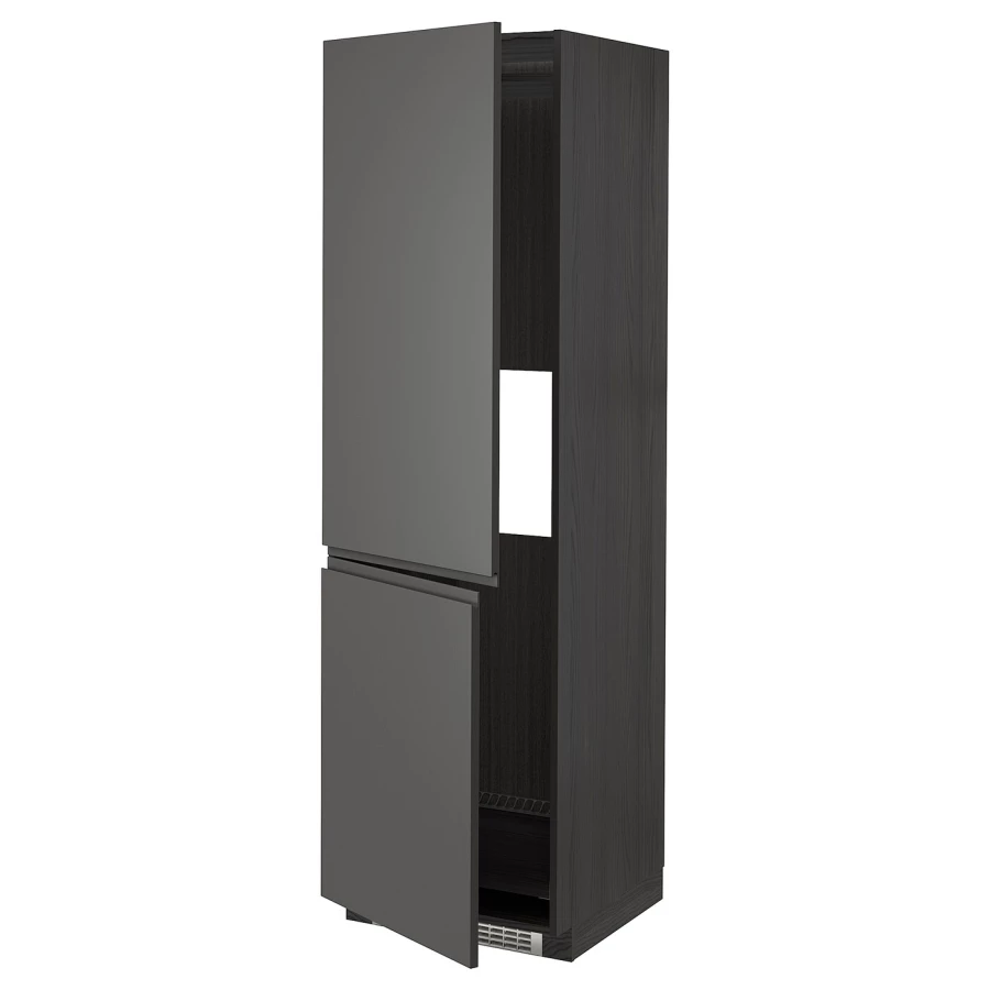Высокий кухонный шкаф - IKEA METOD/МЕТОД ИКЕА, 200х60х60 см, черный (изображение №1)