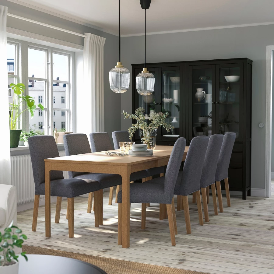 Стол и 6 стульев - EKEDALEN / BERGMUND IKEA/ ЭКАДАЛЕН /БЕРГМУНД ИКЕА, 240/180х90 см, коричневый/серый (изображение №3)
