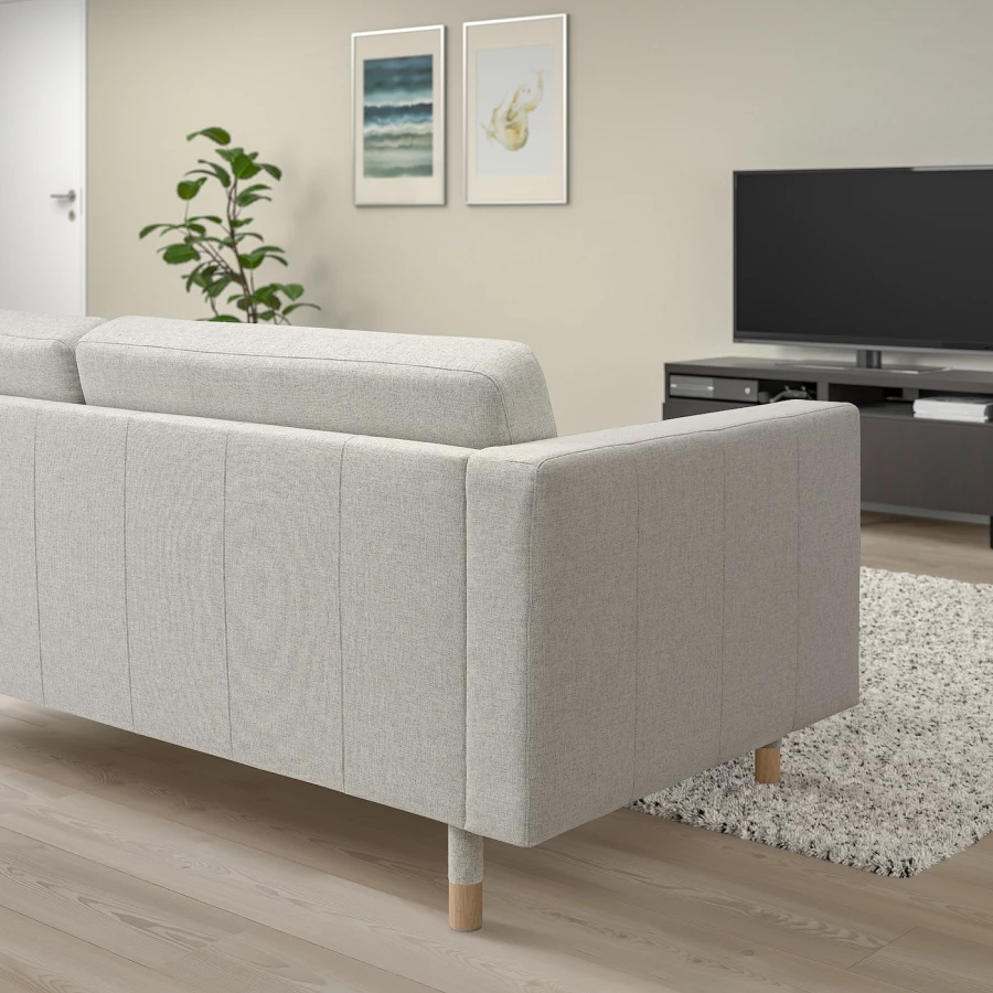 3-местный диван - IKEA LANDSKRONA/ЛАНДСКРОНА ИКЕА, 78х89х204 см, белый (изображение №3)