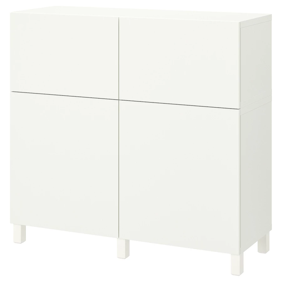 Комбинация для хранения - IKEA BESTÅ/BESTA/БЕСТА/БЕСТО ИКЕА, 120x42x112 см, белый, (изображение №1)