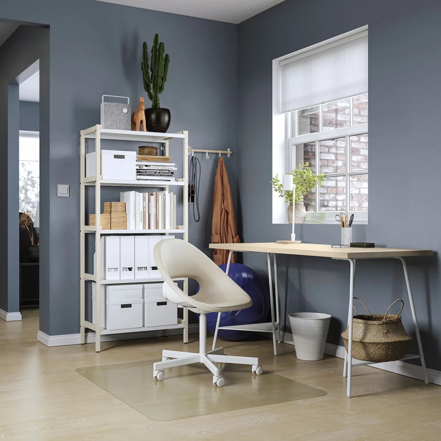 Письменный стол - IKEA MITTCIRKEL/TILLSLAG, 140х60 см, сосна/белый, МИТЦИРКЕЛЬ/ТИЛЛЬСЛАГ ИКЕА (изображение №5)