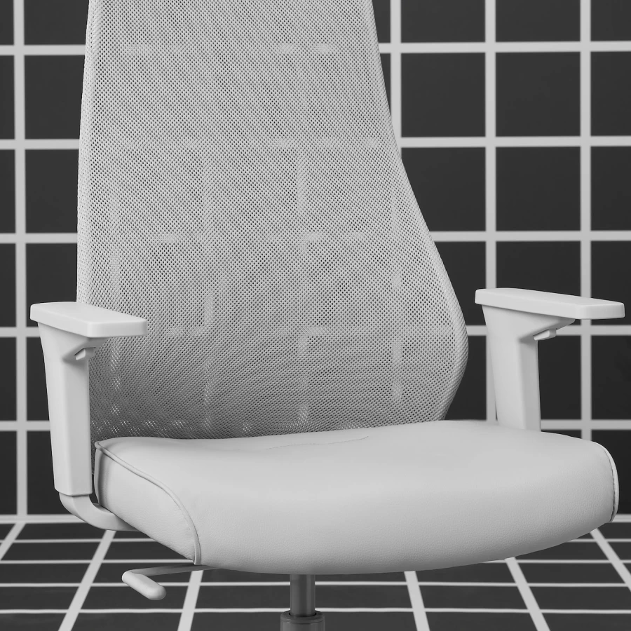 Игровой/офисный стул - IKEA MATCHSPEL/МАТЧСПЕЛ ИКЕА, 66х66 см, белый (изображение №10)