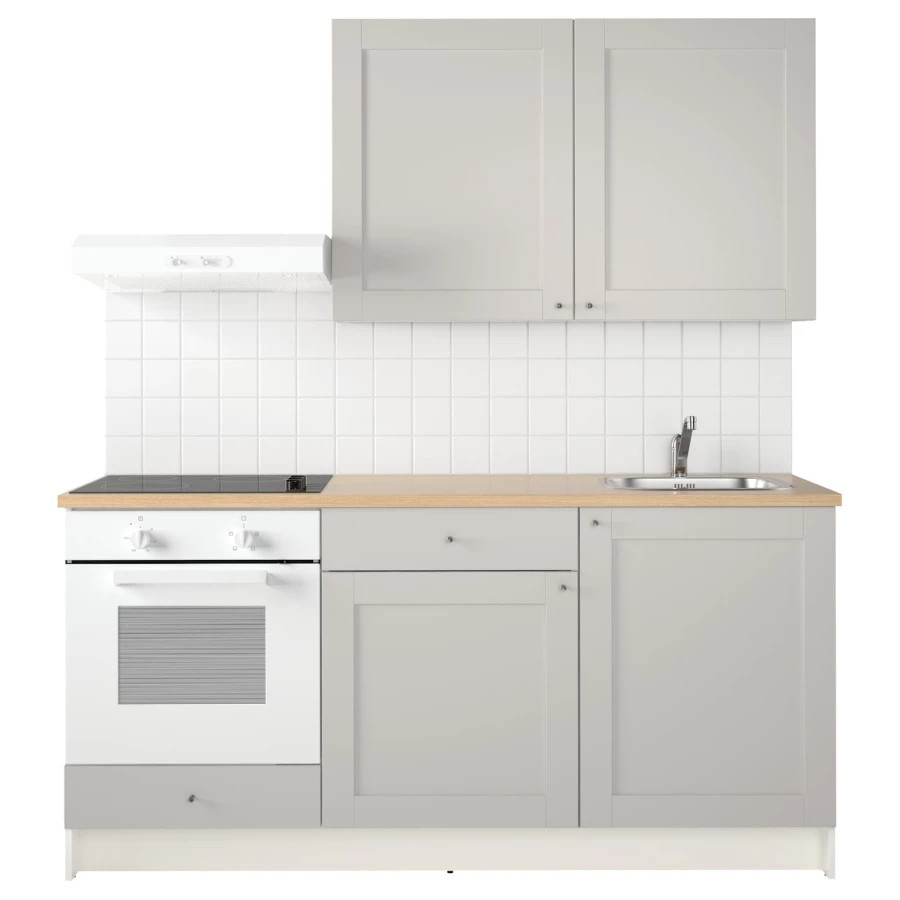Кухонная комбинация для хранения - KNOXHULT IKEA/ КНОКСХУЛЬТ ИКЕА, 180 см, бежевый/серый (изображение №2)
