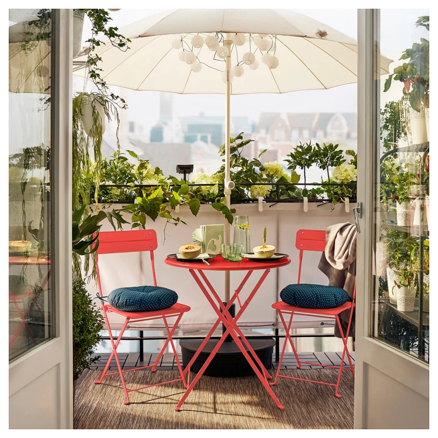 Стол садовый - IKEA SUNDSÖ, 71x65см, красный, СУНДСЁ ИКЕА (изображение №2)